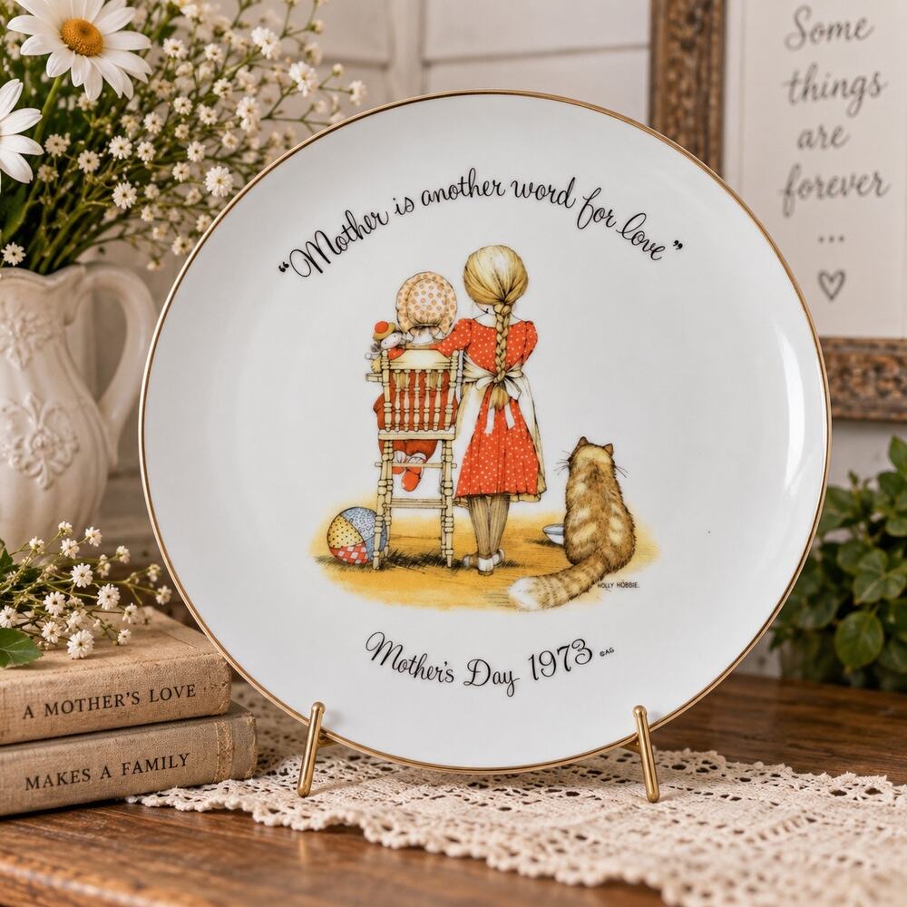 VNT 1973 Holly Hobbie Mother’s Day Porcelain “Mother Is Another Word for Love